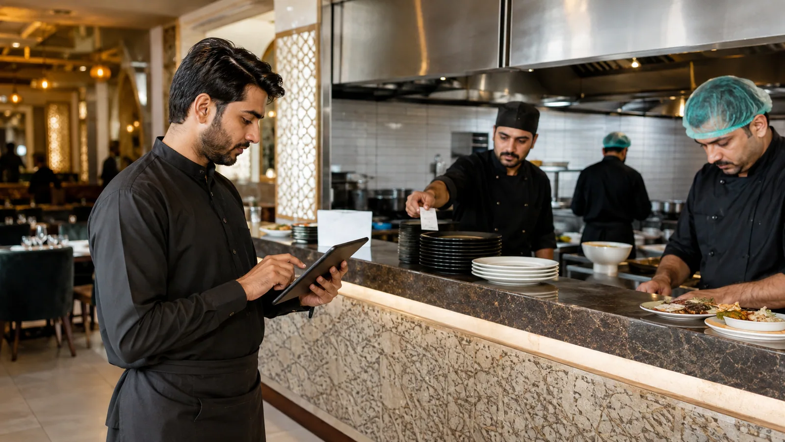 Restaurant order and kitchen workflow using a POS system